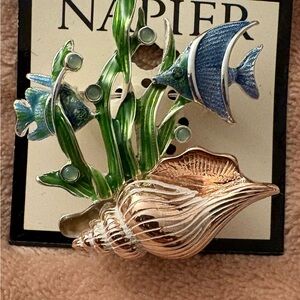 Napier Gold and Blue Sea Life Brooch